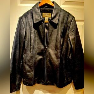 authentic preloved Sonoma lambskin blk leather jacket